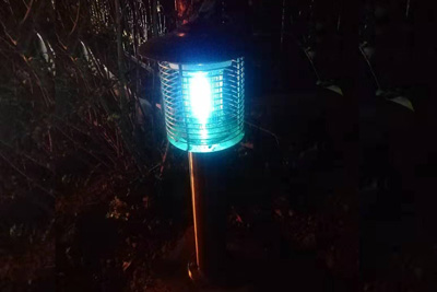 不鏽鋼接電小區滅蚊燈夜晚實拍