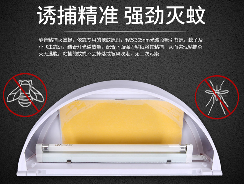半圓形(xíng)粘捕式滅蠅(yíng)燈ZB005 / ZB006工作原理 半圓形粘捕式滅蠅燈ZB005 / ZB006工作原理(lǐ)